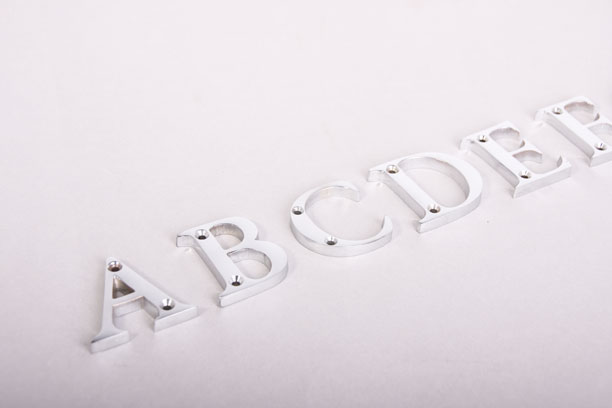 het winkelcentrum snorkel Verbinding Letters blinkend chroom A-Z, &, @, - 50mm