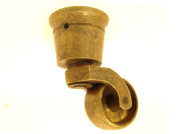 koppeling toewijding Lucht Wieltje antiek brons rond 38mm/80mm