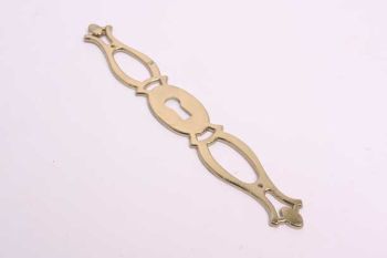 Sleutelplaat langs voor deurtjes messing 33mm (zamac)