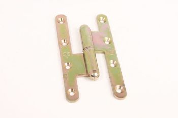 Scharnier paumelle rechts 40mm - hoogte-breedte 140mm-70mm geel