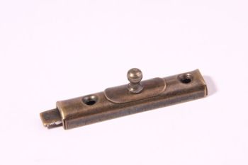 Schuifje Brons antiek 65mm recht - meubelschuifje voor kastdeur