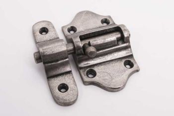 Grendel zilver antiek 40mm schuif met aanslag voor binnen- en buitendeuren