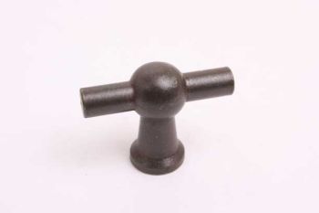 kraanknop chemin de fer t-knop gietijzer roest of tinkleur 45mm