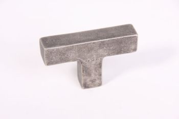 Industriële knop vierkant zilver antiek 54mm T-knop