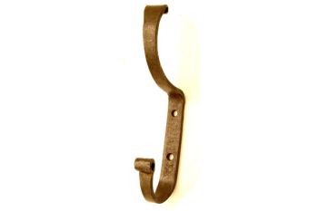 Kapstokhaak dubbel hoed en jas gesmeed ijzer in roest