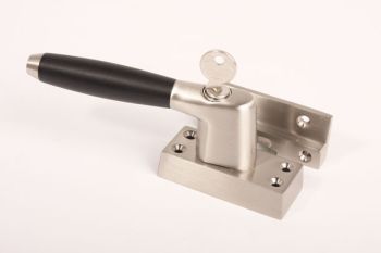 Raamsluiting Rechts ton-model geborsteld nikkel en ebbenhout SKG*