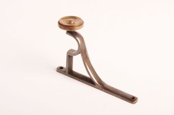 Muursteun voor een 25mm buis in brons antiek gemaakt van massief messing