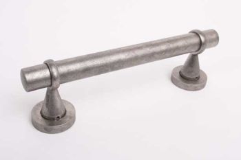 Klassieke deurgreep rond voor voordeur zilver antiek 260mm