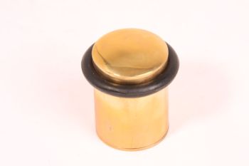 Deurstopper messing polijst voor montage op de vloer 28mm