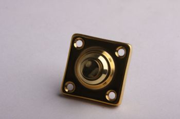 gepolijst messing deurbel/beldrukker met een breedte/hoogte van 37 milimeter.