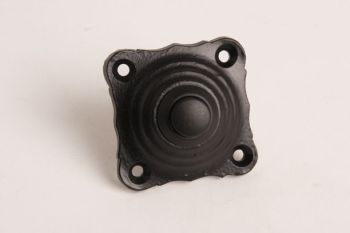 Beldrukker voor deurbel vierkant zwart 42mm