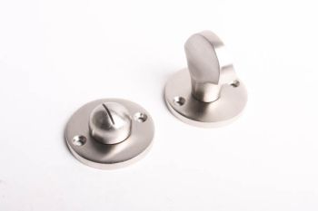 WC sluiting geborsteld nikkel rond 50mm met platte knop 