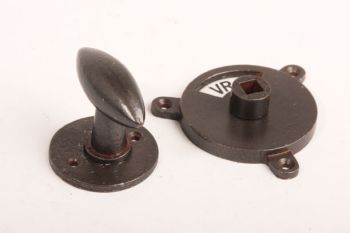 WC sluiting roest ovale knop z/w vrij/bezet met ronde rozet