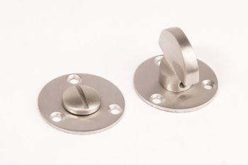 WC sluiting RVS en geborsteld nikkel rond 40mm half ronde knop