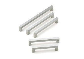 Greep vierkant aluminium 128, 160, 192, 224, 288, 384, 448, 640 of 832mm