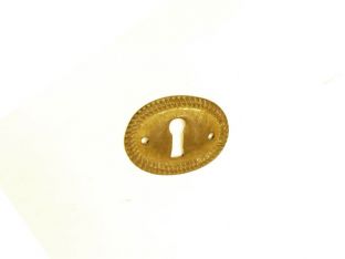 Sleutelplaat dun brons antiek 30mm hoog dwars