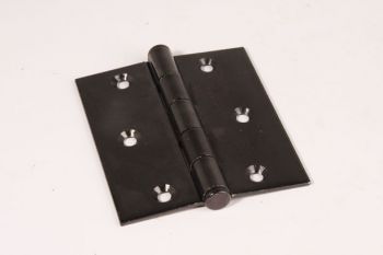Scharnier voor grotere deuren zwart 89x101mm met plat kopje