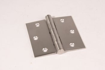 Scharnier geborsteld RVS 89x89mm kogelgelagerd met platte knop