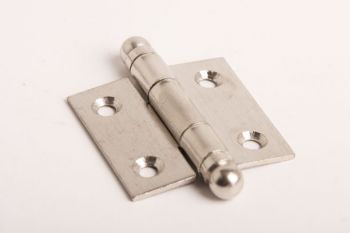 Scharnier ijzer geborsteld nikkel 50x50mm met bolkop