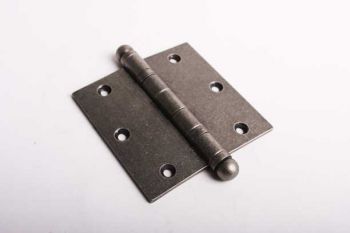 Klassiek scharnier met kogellager zilver antiek (messing) 90mm bolkop