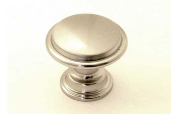 Ronde moderne knop geborsteld nikkel RVS look 30mm