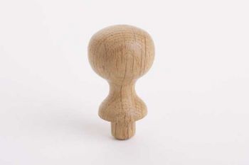 Houten knop eiken rond 33mm met een korte deuvel van 13mm