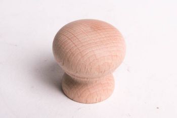 Knop beukenhout voor deurtjes en lades rond 32mm