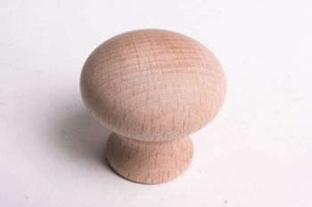 Knop rond beukenhout 41mm met M4 draad.
