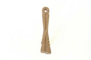 Klassieke meubelgreep koord antiek brons 99mm rechts.