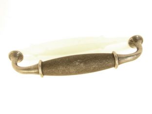 Greep antiek zilver met antraciet grijs tussenstuk 128mm