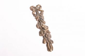 Klassiek sier ornament bloemen krans langwerpig brons antiek