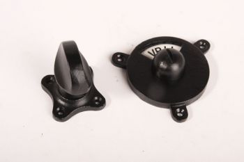 WC Sluiting zwart met platte knop en zwart wit vrij/bezet