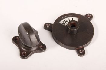 WC Sluiting roest met platte knop en wit-zwart vrij/bezet