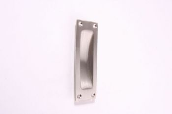 Schuifdeur-greep jaren dertig rechthoekig 120mm geborsteld nikkel