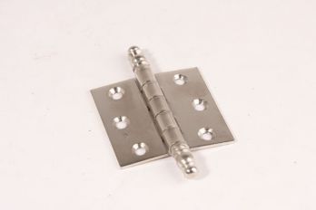 Scharnier nikkel 63x63 mm of 2,5 duims met sierknop