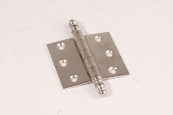 Scharnier geborsteld nikkel 62x63mm met sierknop
