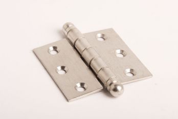 Scharnier geborsteld nikkel 62mm x 63mm met bolknop