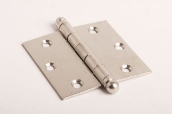 Scharnier geborsteld nikkel 76x76mm met bolkop