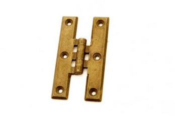 H meubelscharnier brons antiek 63mm massief messing.