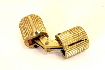 Onzichtbaar inboor scharnier massief messing diameter 16mm