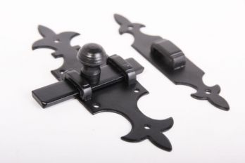 Schuif Franse lelie zwart 140mm met aanslagbeugeltje
