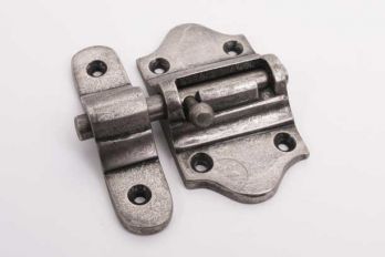 Grendel zilver antiek 40mm schuif met aanslag voor binnen- en buitendeuren
