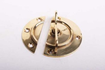 Draaisluiting voor klep, deksel of schuifdeurtje messing polijst 62mm