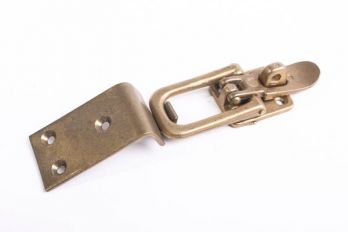 Spansluiting kistsluiting afsluitbaar brons antiek met buitenhoek aanslag 100mm