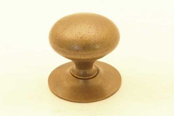 Knop rond brons antiek 25mm met rond achterplaatje