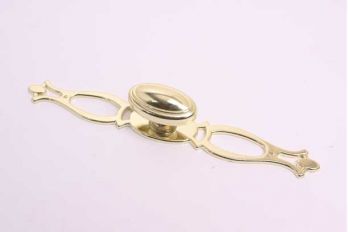 Knop ovaal voor meubel en keuken messing met achterplaat 20mm (zamac)