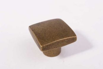 Knop vierkant brons antiek 24mm massief messing