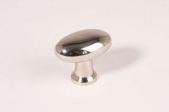Knop ovaal blinkend nikkel 41mm