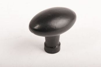 Knop ovaal gietijzer zwart eivorm 51mm