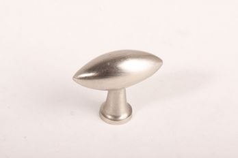 Knopje ovaal voor meubel of keuken geborsteld nikkel 36mm
